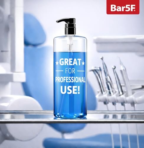Bar5F Empty Shampoo Bottles with Pumps (2-Pack 32oz/1 Liter/Large) BPA-Free PETE1 Plastic Bottle Crystal-Clear Avelisse