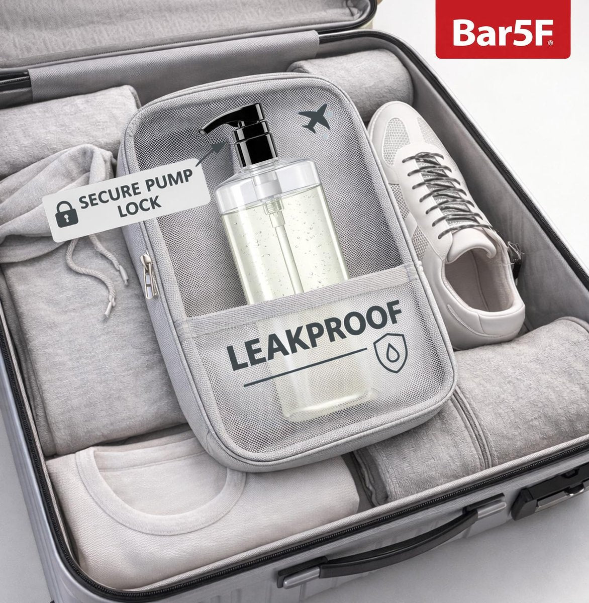Bar5F Empty Shampoo Bottles with Pumps (2-Pack 32oz/1 Liter/Large) BPA-Free PETE1 Plastic Bottle Crystal-Clear Avelisse