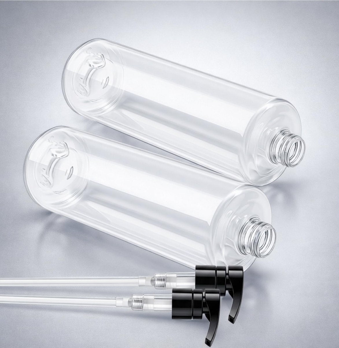 Bar5F Empty Shampoo Bottles with Pumps (2-Pack 32oz/1 Liter/Large) BPA-Free PETE1 Plastic Bottle Crystal-Clear Avelisse