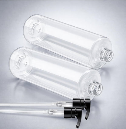 Bar5F Empty Shampoo Bottles with Pumps (2-Pack 32oz/1 Liter/Large) BPA-Free PETE1 Plastic Bottle Crystal-Clear Avelisse