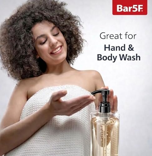 Bar5F Empty Shampoo Bottles with Pumps (2-Pack 32oz/1 Liter/Large) BPA-Free PETE1 Plastic Bottle Crystal-Clear Avelisse