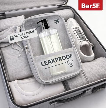 Bar5F Empty Shampoo Bottles with Pumps (2-Pack 32oz/1 Liter/Large) BPA-Free PETE1 Plastic Bottle Crystal-Clear Avelisse