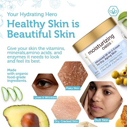 Era Organics Advanced Face Moisturizer for Dry Skin - Nourishing 16-in-1 Night Cream - Extra Hydrating for Women and Men, 2 oz Avelisse