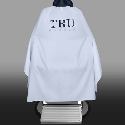 TRU BARBER Hair Salon Cutting Cape – Lightweight Waterproof Professional Barber Cape with Snap Closure, 50" x 58", White Avelisse