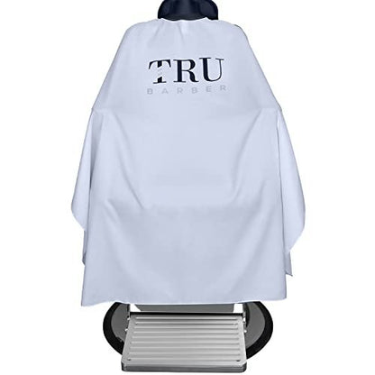 TRU BARBER Hair Salon Cutting Cape – Lightweight Waterproof Professional Barber Cape with Snap Closure, 50" x 58", White Avelisse