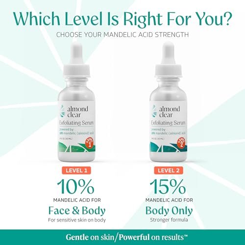 Almond Clear Face & Body Clearing Serum Level 1 – Mandelic Acid for Acne, Folliculitis, Ingrown Hairs, Dark Spots – 1 fl oz Avelisse