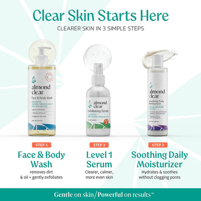 Almond Clear Face & Body Clearing Serum Level 1 – Mandelic Acid for Acne, Folliculitis, Ingrown Hairs, Dark Spots – 1 fl oz Avelisse