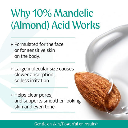 Almond Clear Face & Body Clearing Serum Level 1 – Mandelic Acid for Acne, Folliculitis, Ingrown Hairs, Dark Spots – 1 fl oz Avelisse