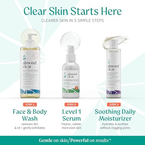 Almond Clear Face & Body Clearing Serum Level 1 – Mandelic Acid for Acne, Folliculitis, Ingrown Hairs, Dark Spots – 1 fl oz Avelisse