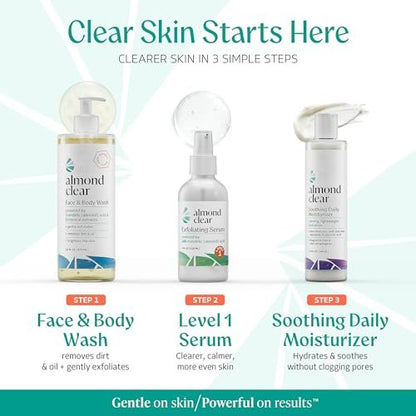 Almond Clear Face & Body Clearing Serum Level 1 – Mandelic Acid for Acne, Folliculitis, Ingrown Hairs, Dark Spots – 1 fl oz Avelisse