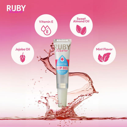 Ruby Kisses Hydrating Clear Lip Oil Treatment Gloss (3 Pack) - Vitamin E & Jojoba, Lightweight Non-Greasy Formula