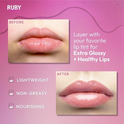 Ruby Kisses Hydrating Clear Lip Oil Treatment Gloss (3 Pack) - Vitamin E & Jojoba, Lightweight Non-Greasy Formula - görsel 6