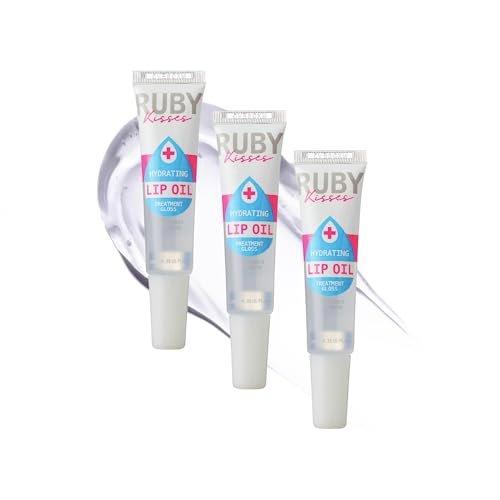 Ruby Kisses Hydrating Clear Lip Oil Treatment Gloss (3 Pack) - Vitamin E & Jojoba, Lightweight Non-Greasy Formula - görsel 2