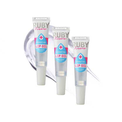 Ruby Kisses Hydrating Clear Lip Oil Treatment Gloss (3 Pack) - Vitamin E & Jojoba, Lightweight Non-Greasy Formula