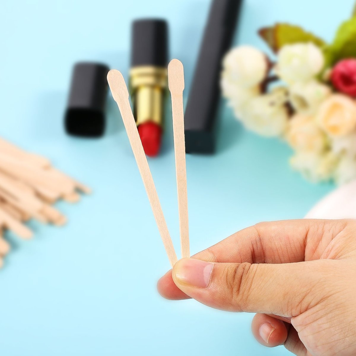 Bememo 500 Pcs Wooden Waxing Applicator Sticks - Disposable Eyebrow, Lip, Nose & Body Wax Spatulas for Hair Removal - görsel 11