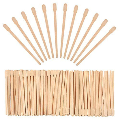 Bememo 500 Pcs Wooden Waxing Applicator Sticks - Disposable Eyebrow, Lip, Nose & Body Wax Spatulas for Hair Removal