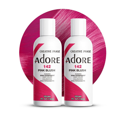 Adore Semi Permanent Hair Color 142 Pink Blush (2 Pack) - Vegan & Cruelty-Free Pink Hair Dye, No Ammonia, No Peroxide, No Alcohol, 4 Fl Oz Each Avelisse