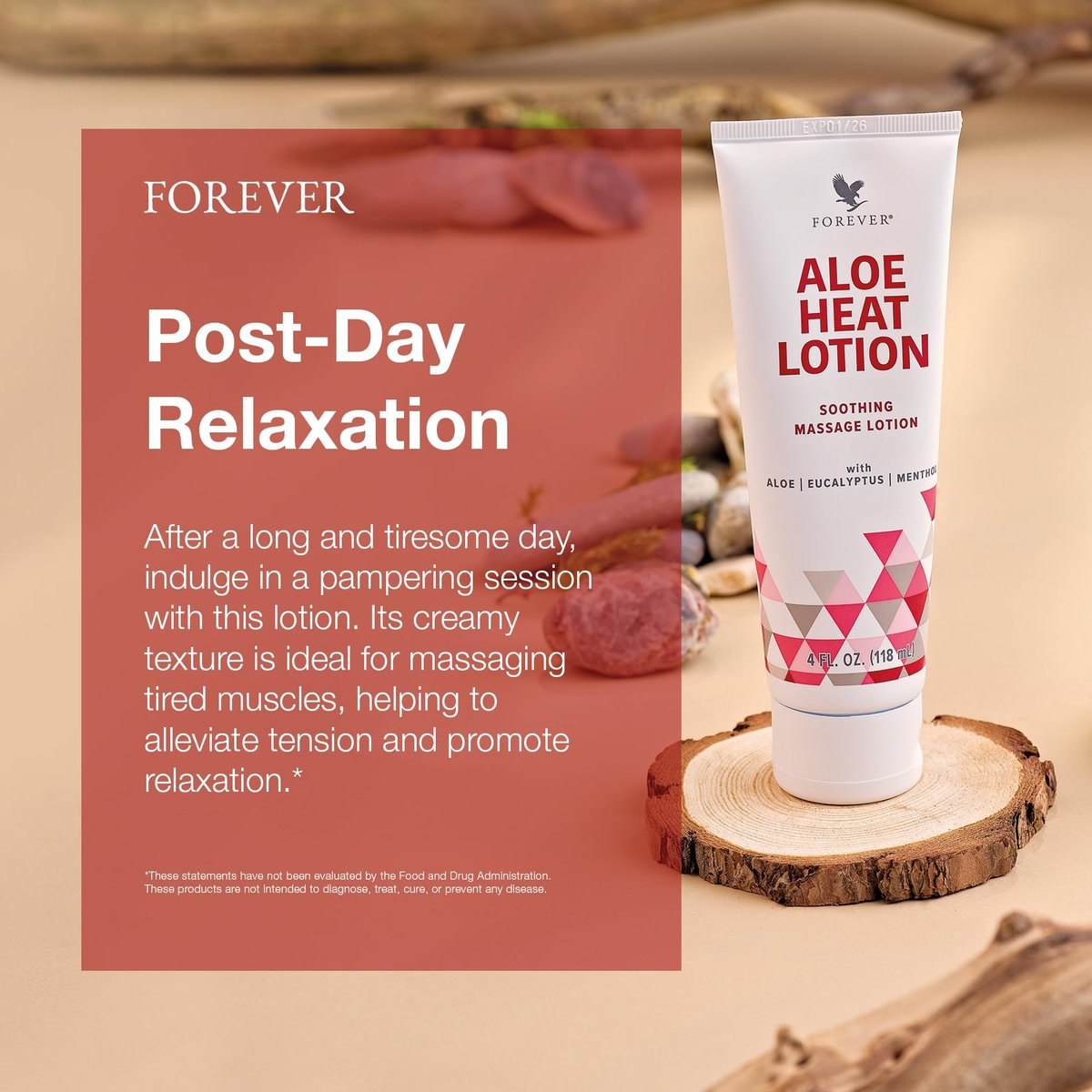 Forever Living Aloe Heat Lotion with Menthol and Eucalyptus – 4 fl oz Avelisse