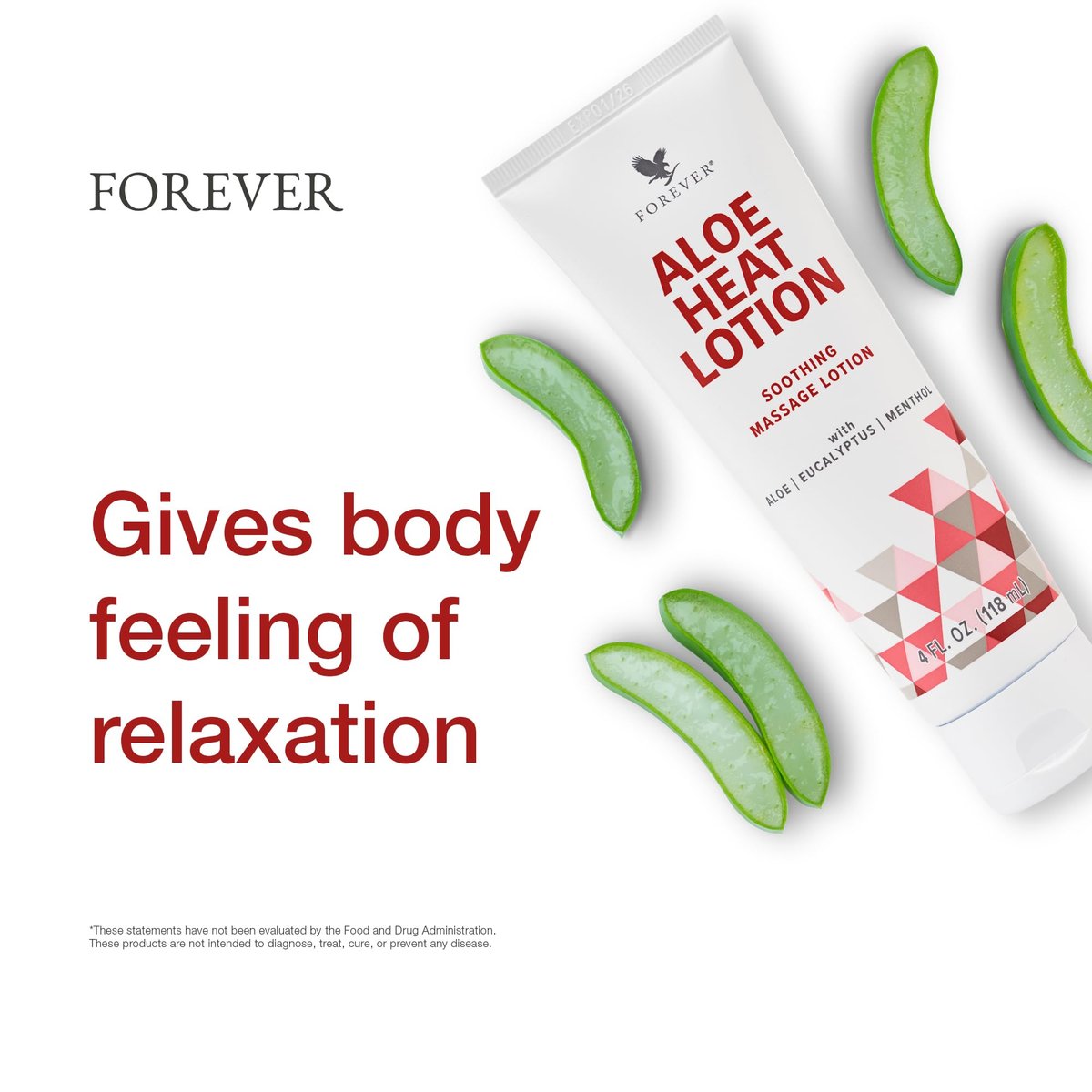 Forever Living Aloe Heat Lotion with Menthol and Eucalyptus – 4 fl oz Avelisse