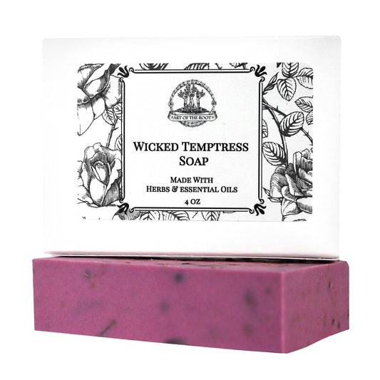 Art of the Root Wicked Temptress Shea Herbal Soap Bar – Handmade with Herbs & Essential Oils for Love, Attraction, Passion & Seduction Rituals (4 oz)