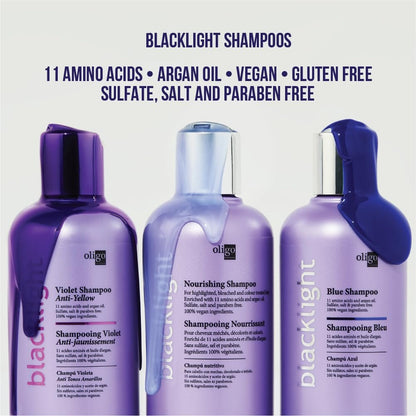 Oligo Professionnel Blacklight Violet Shampoo - Sulfate-Free Purple Shampoo for Blondes, Eliminate Yellow Tones, Hydrating Formula with Argan Oil, 8.5 oz Avelisse