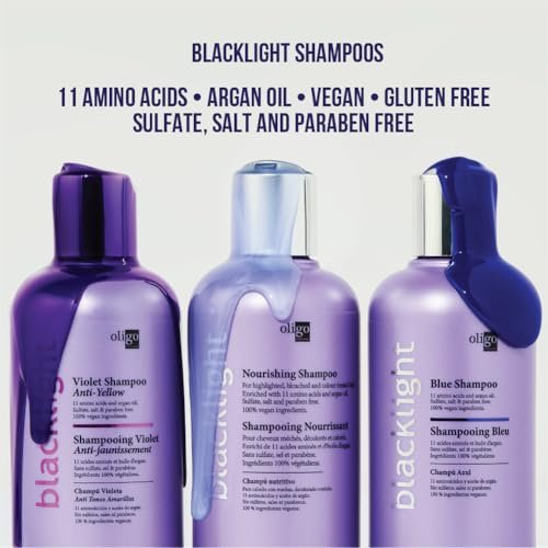 Oligo Professionnel Blacklight Violet Shampoo - Sulfate-Free Purple Shampoo for Blondes, Eliminate Yellow Tones, Hydrating Formula with Argan Oil, 8.5 oz Avelisse