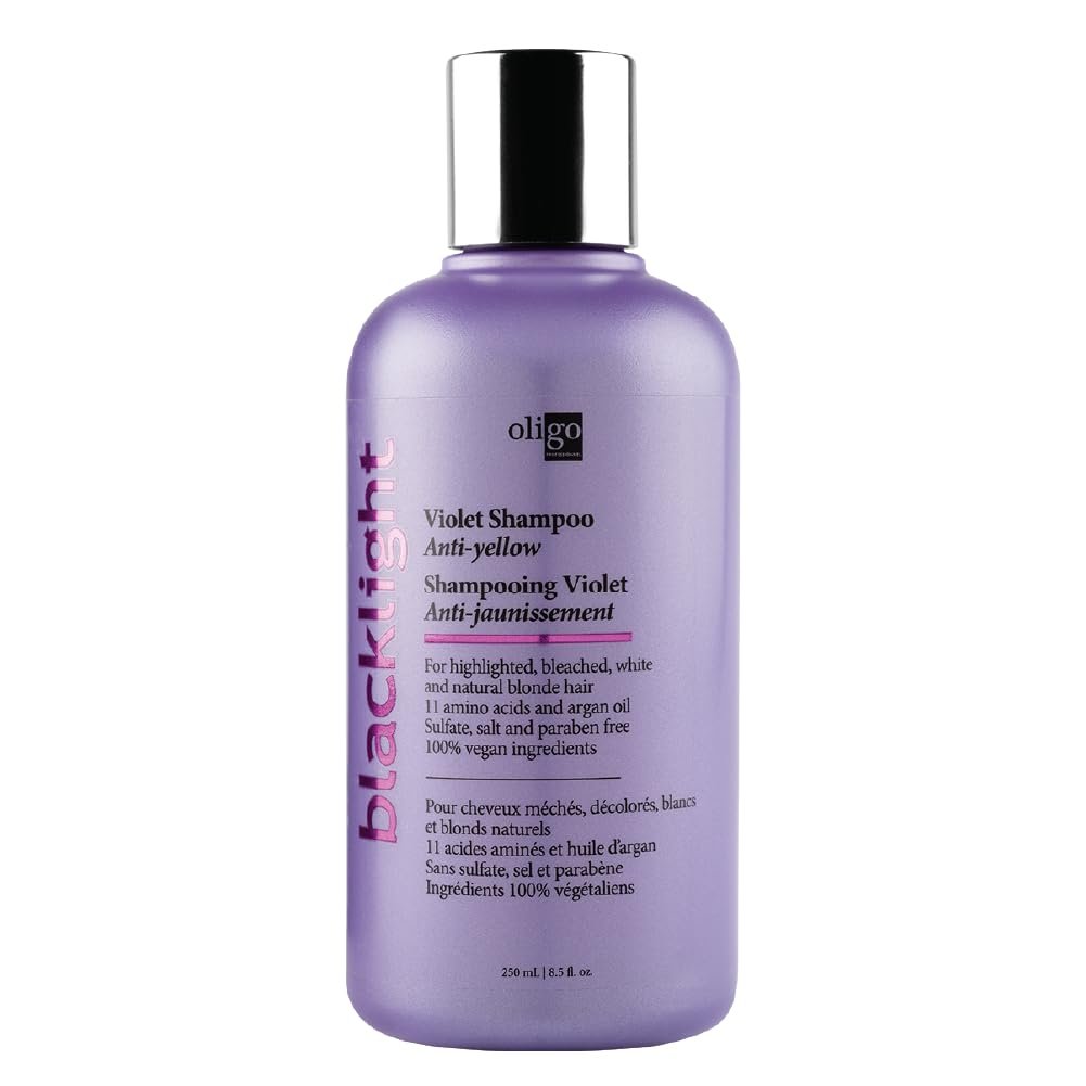 Oligo Professionnel Blacklight Violet Shampoo - Sulfate-Free Purple Shampoo for Blondes, Eliminate Yellow Tones, Hydrating Formula with Argan Oil, 8.5 oz Avelisse