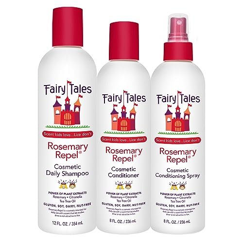 Fairy Tales Rosemary Repel Daily Kids Shampoo, Conditioner & Conditioning Spray Star Trio – 9.33 Fl Oz Total Avelisse