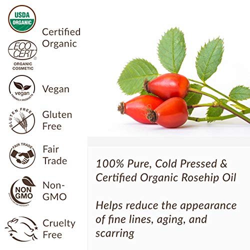 Skin Essence Organics Rosehip Seed Oil - Authentic, Cold-Pressed, & Certified Organic (30ml) - görsel 8