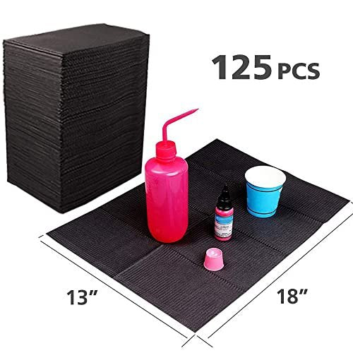 Hisight Disposable Dental Bibs 125-Pack - Black 13x17 Waterproof Tattoo Table Covers & Hygiene Sheets - görsel 4