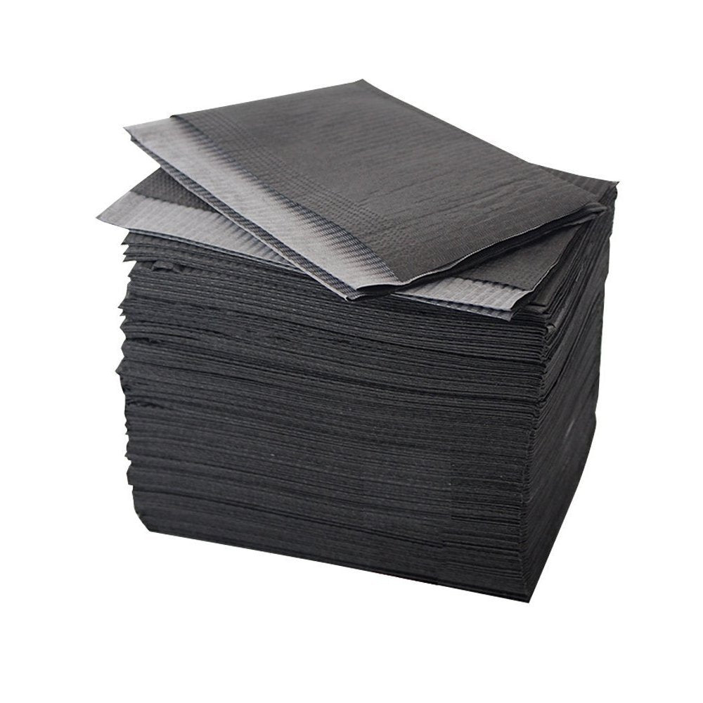 Hisight Disposable Dental Bibs 125-Pack - Black 13x17 Waterproof Tattoo Table Covers & Hygiene Sheets - görsel 15