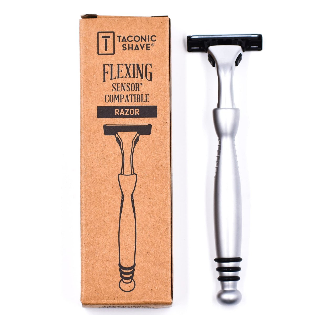 Taconic Shave Heavyweight Triple Blade Pivot Head Razor – Compatible with Gillette Sensor & Sensor Excel – Chrome Finish Avelisse