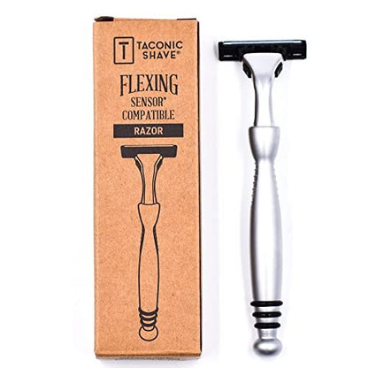 Taconic Shave Heavyweight Triple Blade Pivot Head Razor – Compatible with Gillette Sensor & Sensor Excel – Chrome Finish Avelisse