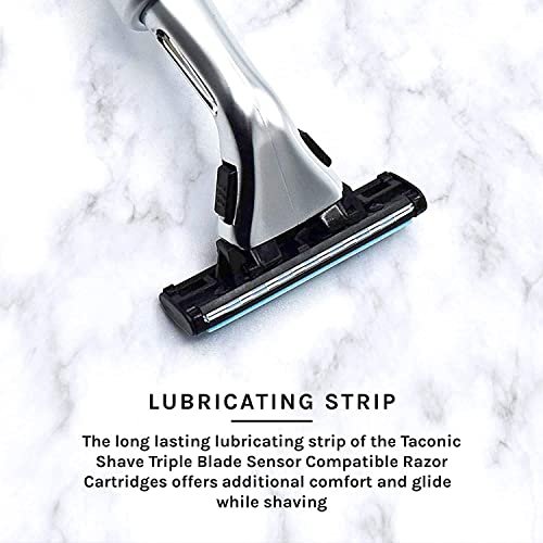 Taconic Shave Heavyweight Triple Blade Pivot Head Razor – Compatible with Gillette Sensor & Sensor Excel – Chrome Finish Avelisse