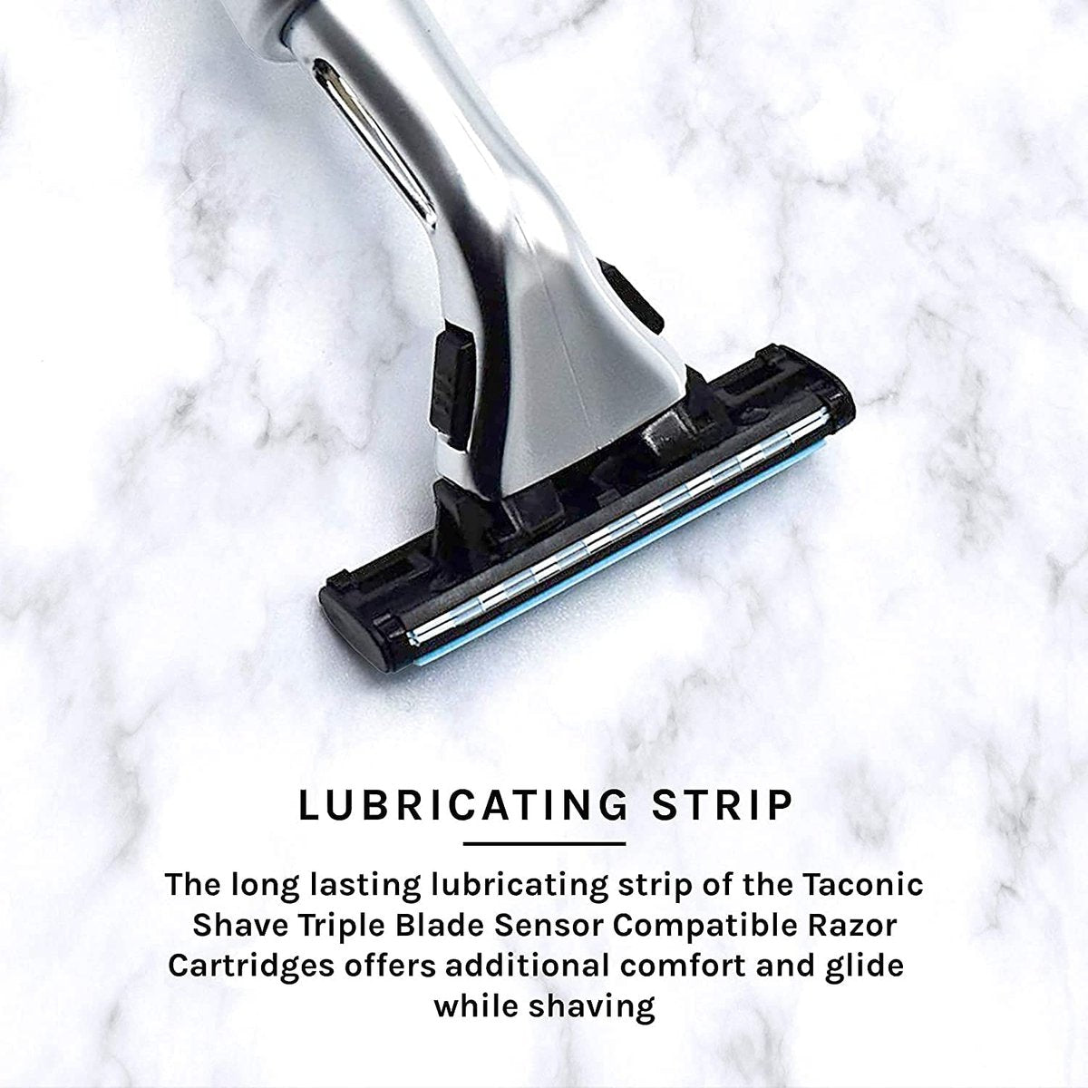 Taconic Shave Heavyweight Triple Blade Pivot Head Razor – Compatible with Gillette Sensor & Sensor Excel – Chrome Finish Avelisse