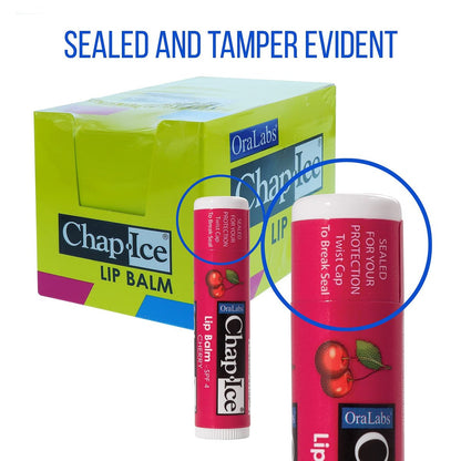 Chap-Ice Premium Lip Balm Assorted 24-Stick Pack with SPF-15 – Cherry, Moisture & Watermelon Avelisse