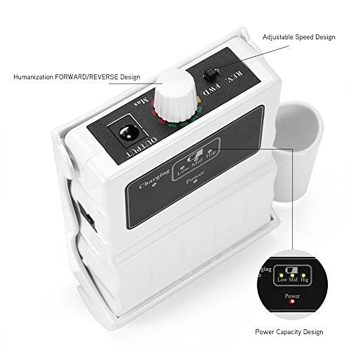 30000 RPM Nail File Drill Machine - Portable Rechargeable Nail Drill E File for Acrylic Nails, Polishing Buffer, Smooth Nails Device Tool Set for Home Salon Manicure (White) - görsel 10