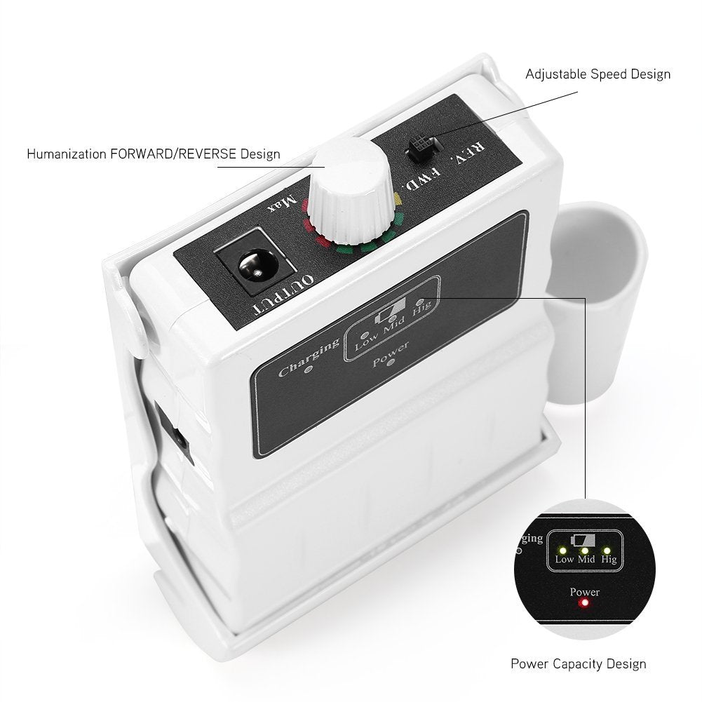 30000 RPM Nail File Drill Machine - Portable Rechargeable Nail Drill E File for Acrylic Nails, Polishing Buffer, Smooth Nails Device Tool Set for Home Salon Manicure (White) - görsel 9