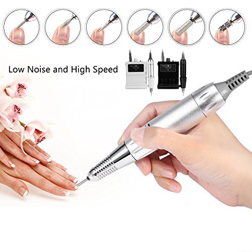 30000 RPM Nail File Drill Machine - Portable Rechargeable Nail Drill E File for Acrylic Nails, Polishing Buffer, Smooth Nails Device Tool Set for Home Salon Manicure (White) - görsel 12