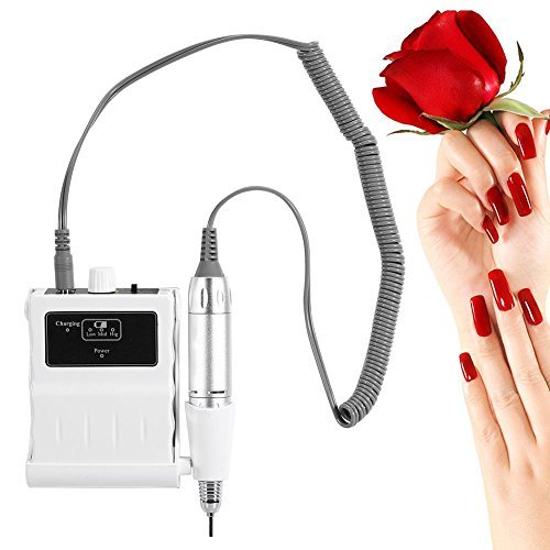30000 RPM Nail File Drill Machine - Portable Rechargeable Nail Drill E File for Acrylic Nails, Polishing Buffer, Smooth Nails Device Tool Set for Home Salon Manicure (White) - görsel 2
