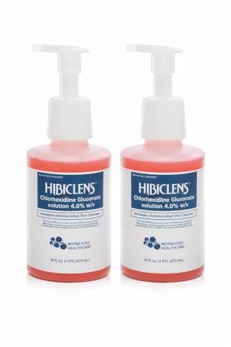 Hibiclens Antimicrobial Skin Liquid Soap with Foaming Pump, 16 fl oz (Pack of 2) Avelisse