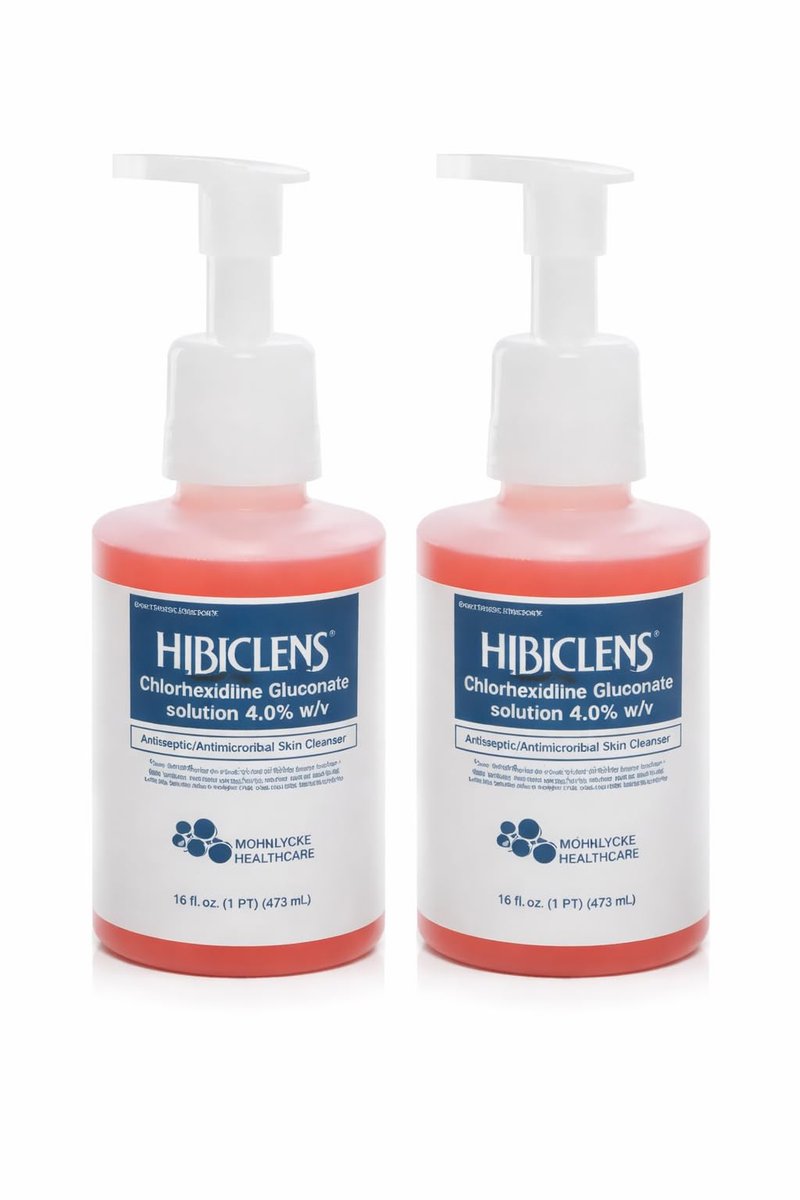 Hibiclens Antimicrobial Skin Liquid Soap with Foaming Pump, 16 fl oz (Pack of 2) Avelisse