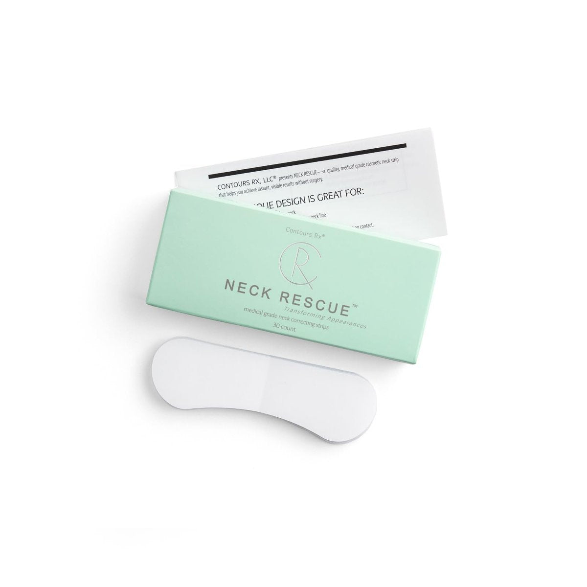 Contours Rx Neck Tightening Tape – 30 Count, Moisturizing Invisible Strips for Neck & Décolleté Avelisse