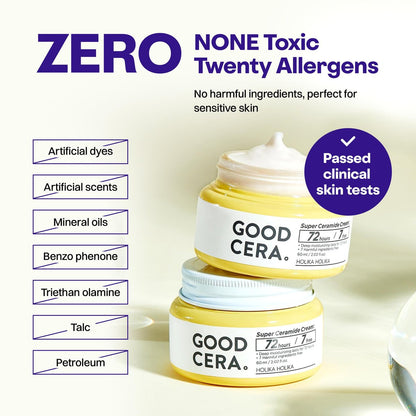 HOLIKA HOLIKA Good Cera Super Ceramide Cream - Deeply Nourishing Facial Moisturizer for Dry Skin, 2.02 fl oz