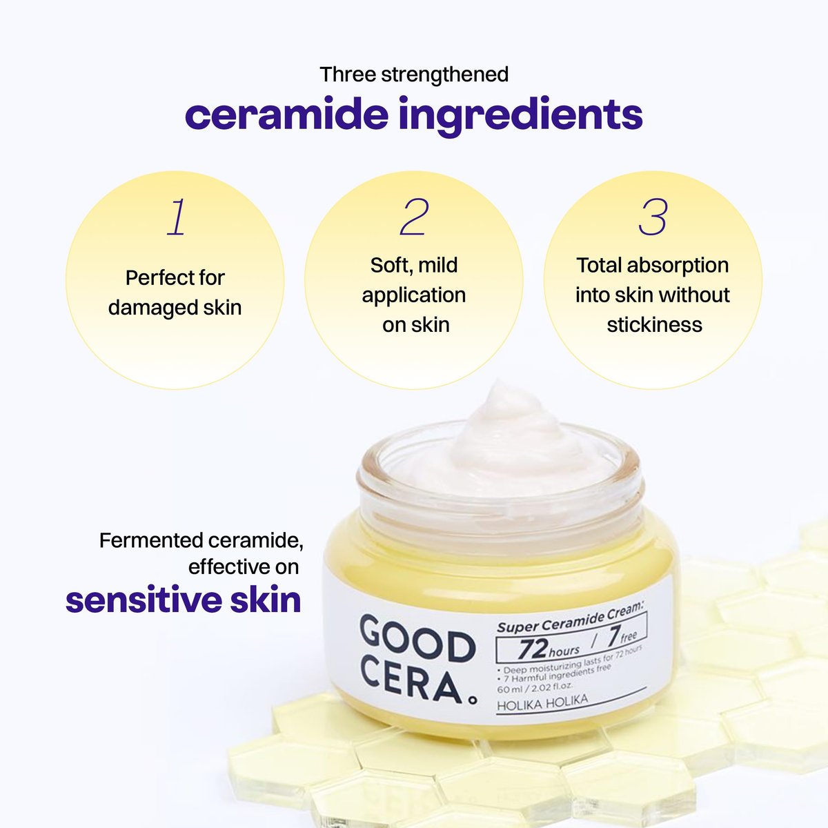 HOLIKA HOLIKA Good Cera Super Ceramide Cream - Deeply Nourishing Facial Moisturizer for Dry Skin, 2.02 fl oz - görsel 10