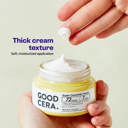 HOLIKA HOLIKA Good Cera Super Ceramide Cream - Deeply Nourishing Facial Moisturizer for Dry Skin, 2.02 fl oz