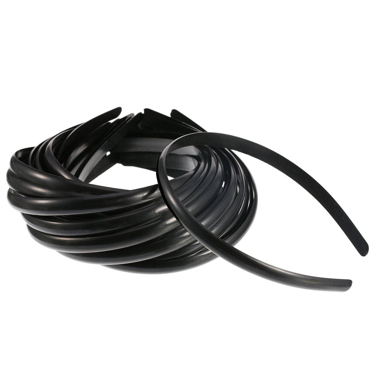 Hicarer 30 Pack Plastic Hair Headband 10 mm Plain No Teeth DIY Hair Bands for Women and Girls (Black) Avelisse