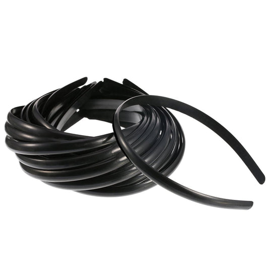 Hicarer 30 Pack Plastic Hair Headband 10 mm Plain No Teeth DIY Hair Bands for Women and Girls (Black) Avelisse