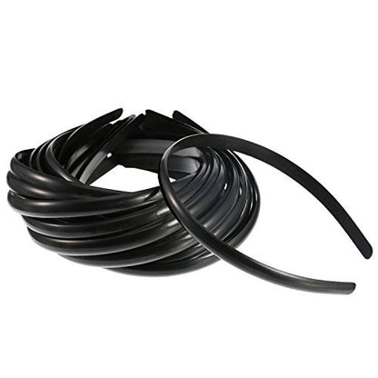 Hicarer 30 Pack Plastic Hair Headband 10 mm Plain No Teeth DIY Hair Bands for Women and Girls (Black) Avelisse