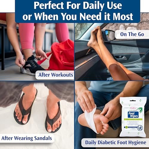 PediFix Tea Tree Ultimates Foot Wipes – Natural Deodorizing & Cleansing with Tea Tree Oil, Peppermint & Aloe Vera for Odor & Sweat Relief, 25 Count - görsel 6